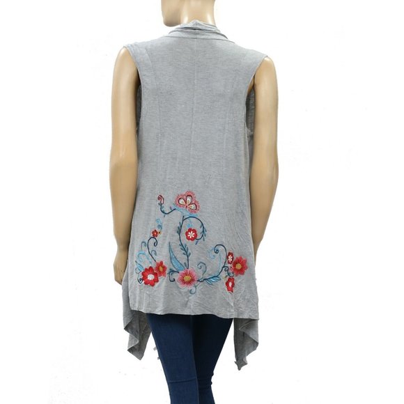 Caite Anthropologie Kiara Embroidered Top Front Open Floral Cardigan M - Picture 1 of 5